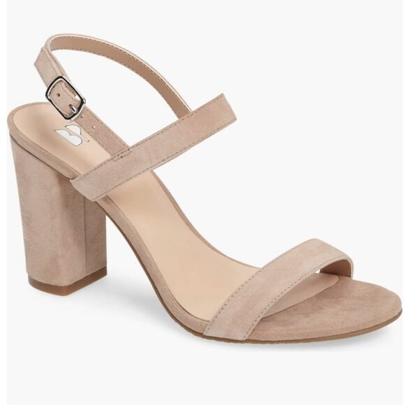 BP NWT Lula Slingback Blush Suede Strappy Block heel Sandals - Picture 1 of 8